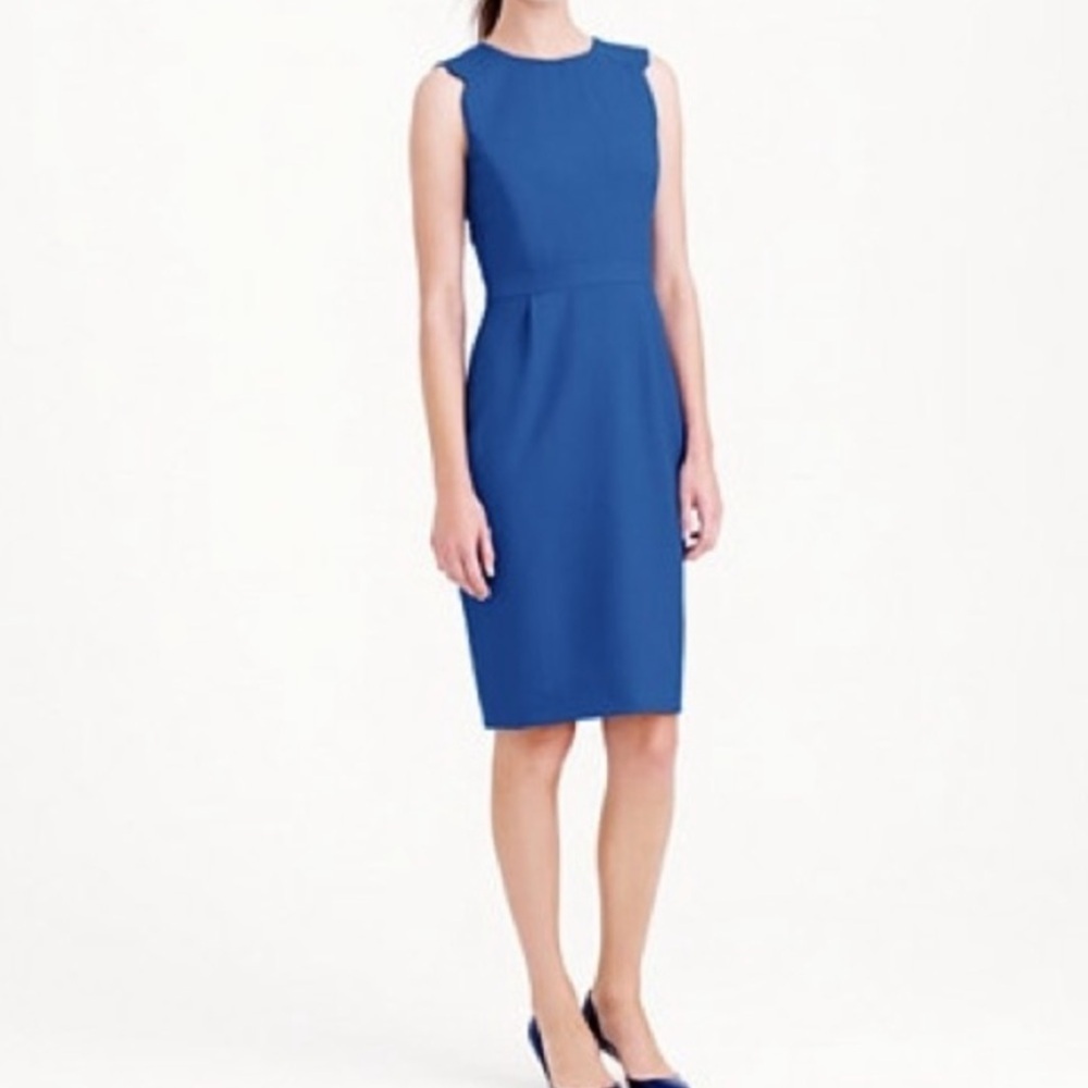J.Crew Emmaleigh Wool Blue Super
120's Dress